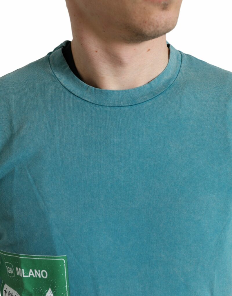 Dolce & Gabbana Chic Blue Milano Motive Cotton Tee - Image 2