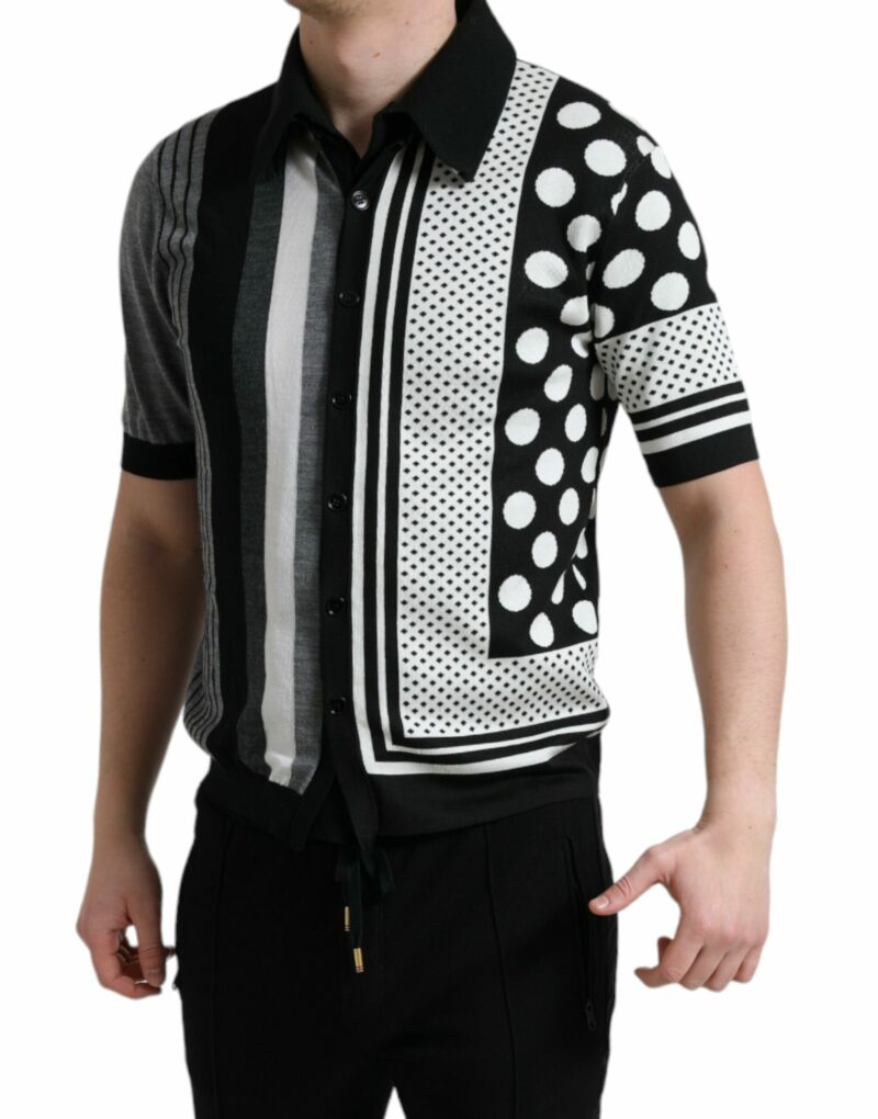 Dolce & Gabbana Elegant Striped Silk Blend Cardigan - Image 3