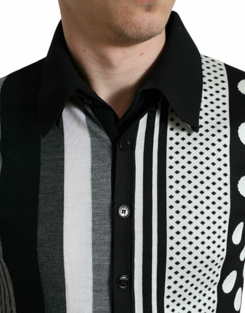 Dolce & Gabbana Elegant Striped Silk Blend Cardigan - Image 5