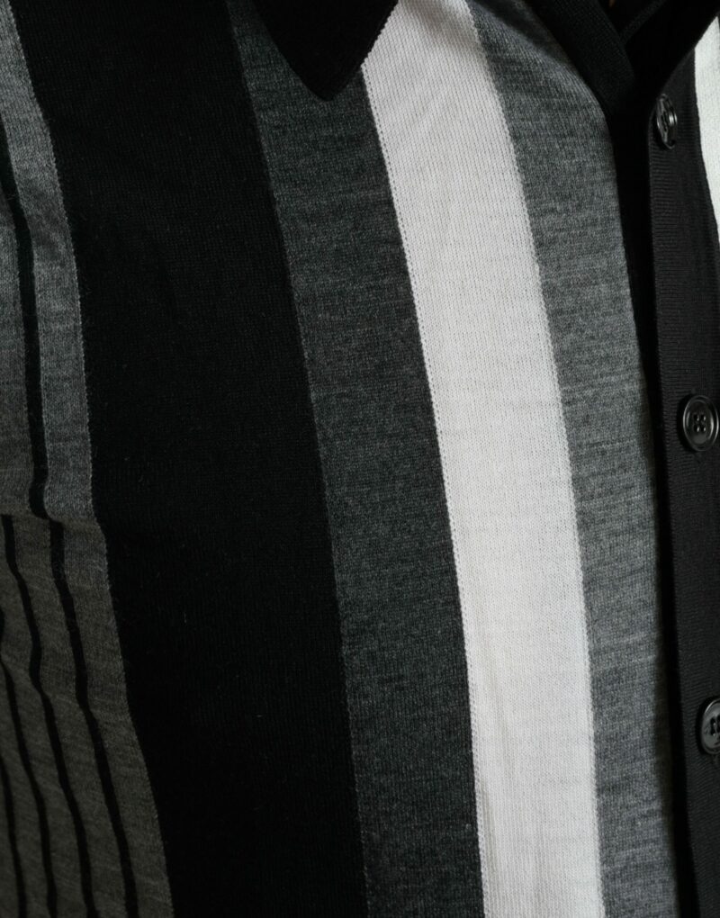 Dolce & Gabbana Elegant Striped Silk Blend Cardigan - Image 6