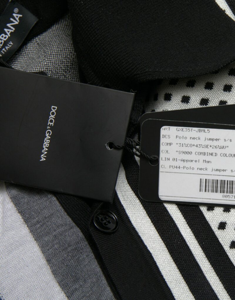 Dolce & Gabbana Elegant Striped Silk Blend Cardigan - Image 7