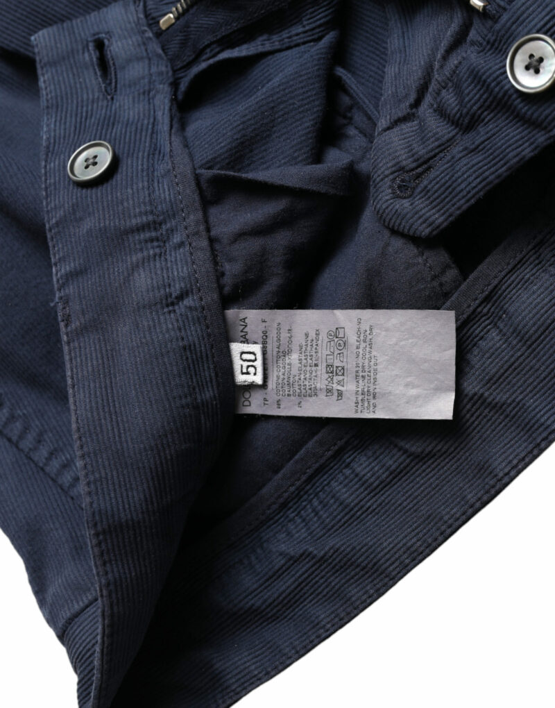 Dolce & Gabbana Elegant Dark Blue Skinny Dress Pants - Image 3