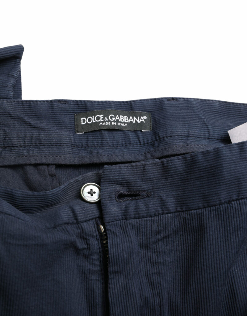Dolce & Gabbana Elegant Dark Blue Skinny Dress Pants - Image 4