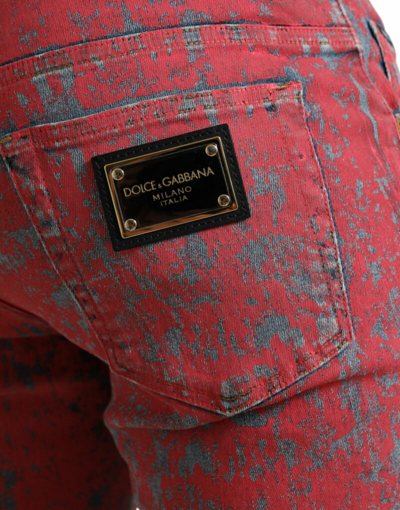 Dolce & Gabbana Red Tie Dye Skinny Denim Jeans - Image 4