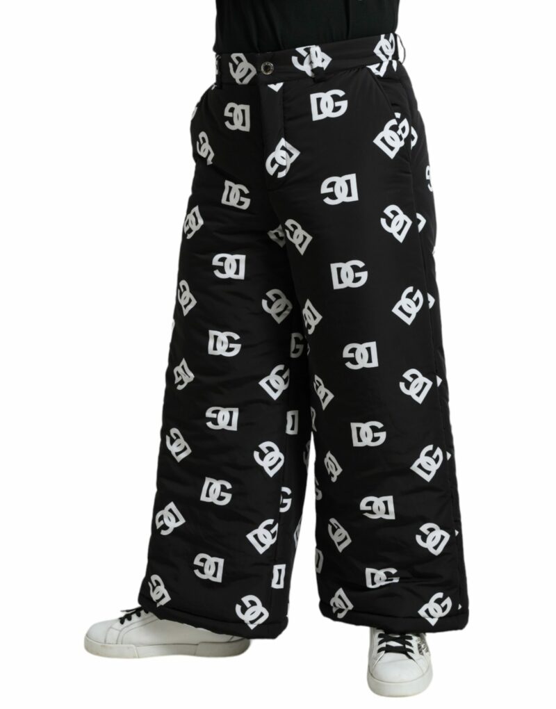 Dolce & Gabbana Elegant Wide Leg Signature Print Pants - Image 2
