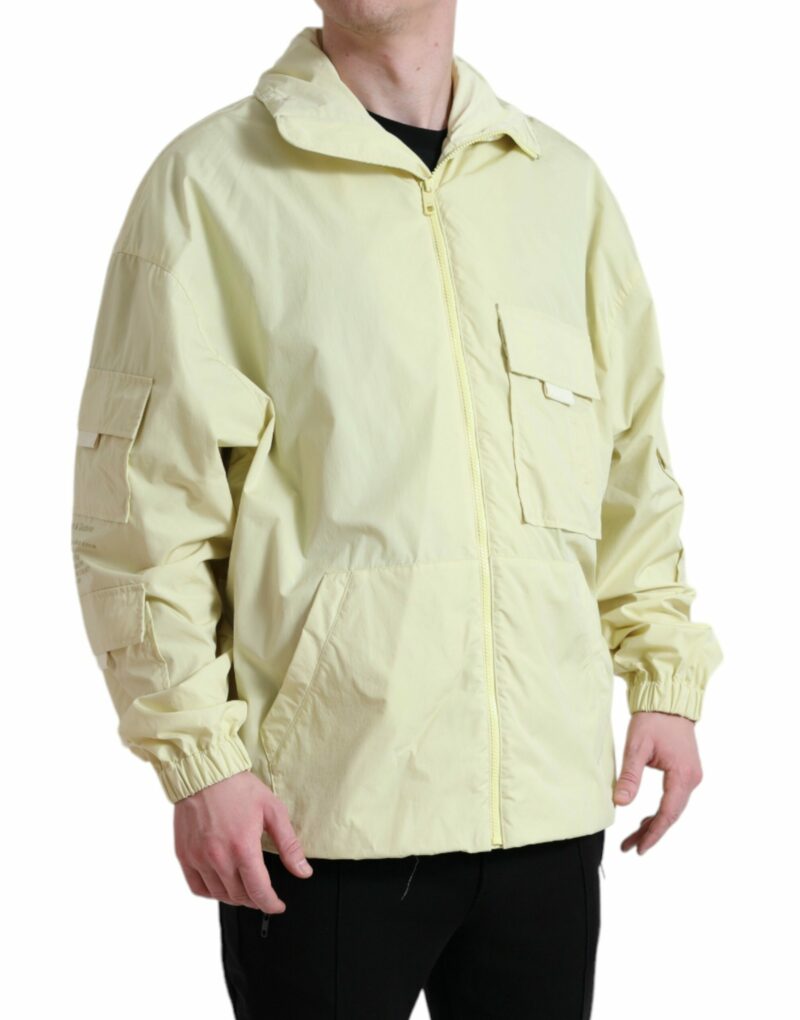 Dolce & Gabbana Elegant Yellow Windbreaker Jacket - Image 2