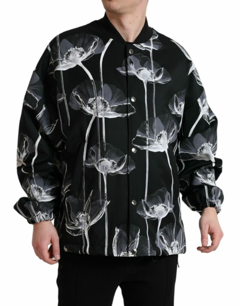 Dolce & Gabbana Elegant Floral-Print Bomber Jacket - Image 2