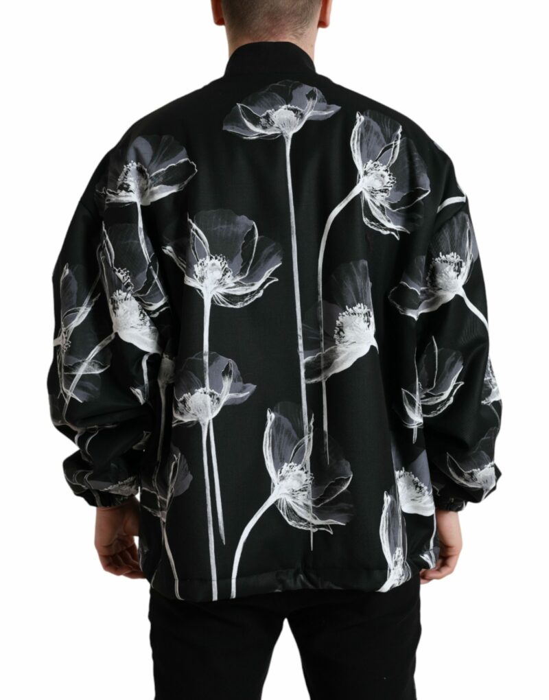 Dolce & Gabbana Elegant Floral-Print Bomber Jacket - Image 3