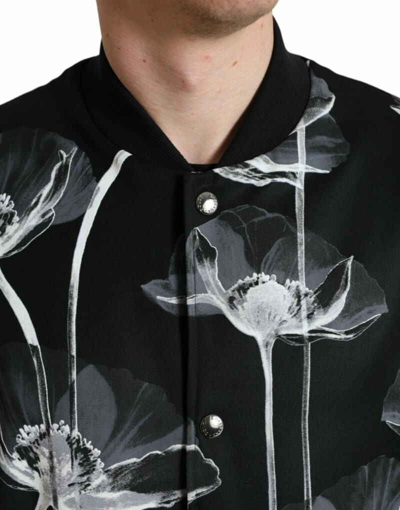 Dolce & Gabbana Elegant Floral-Print Bomber Jacket - Image 4