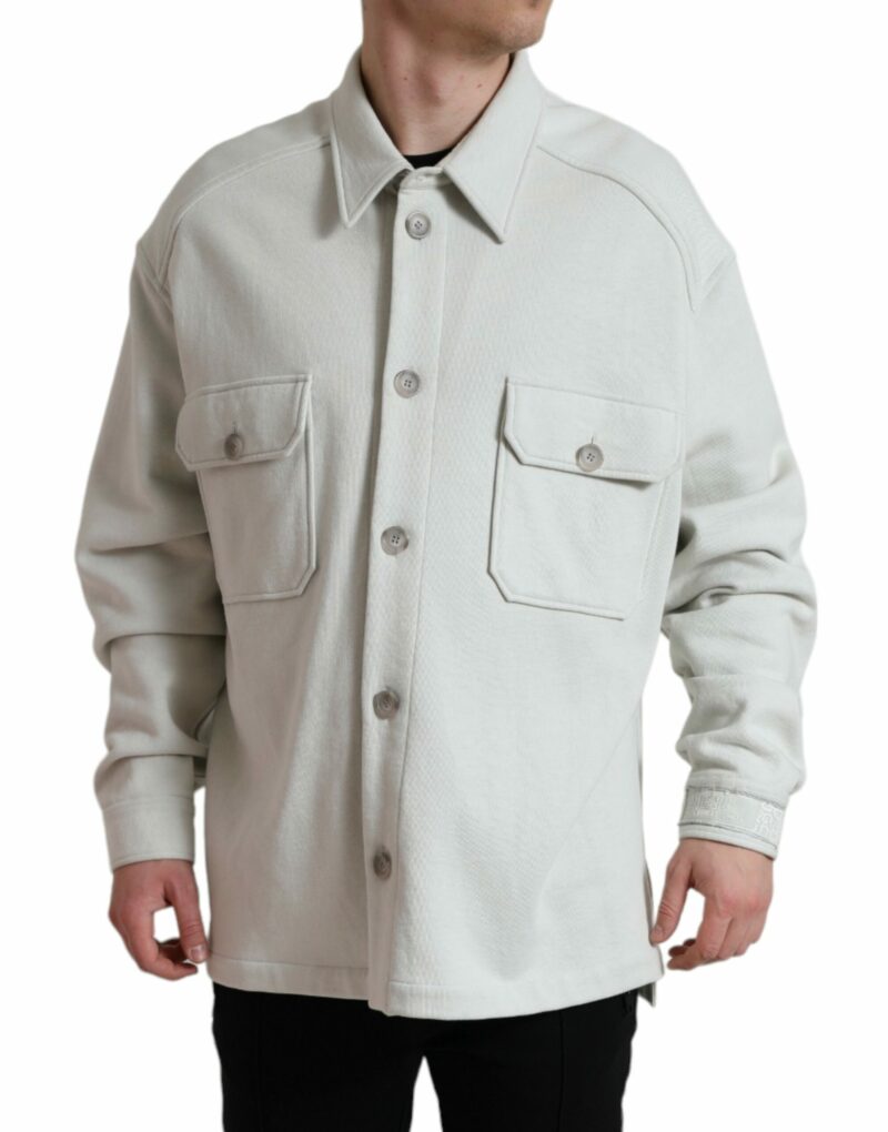 Dolce & Gabbana Elegant Floral Back Cotton Jacket - Image 2