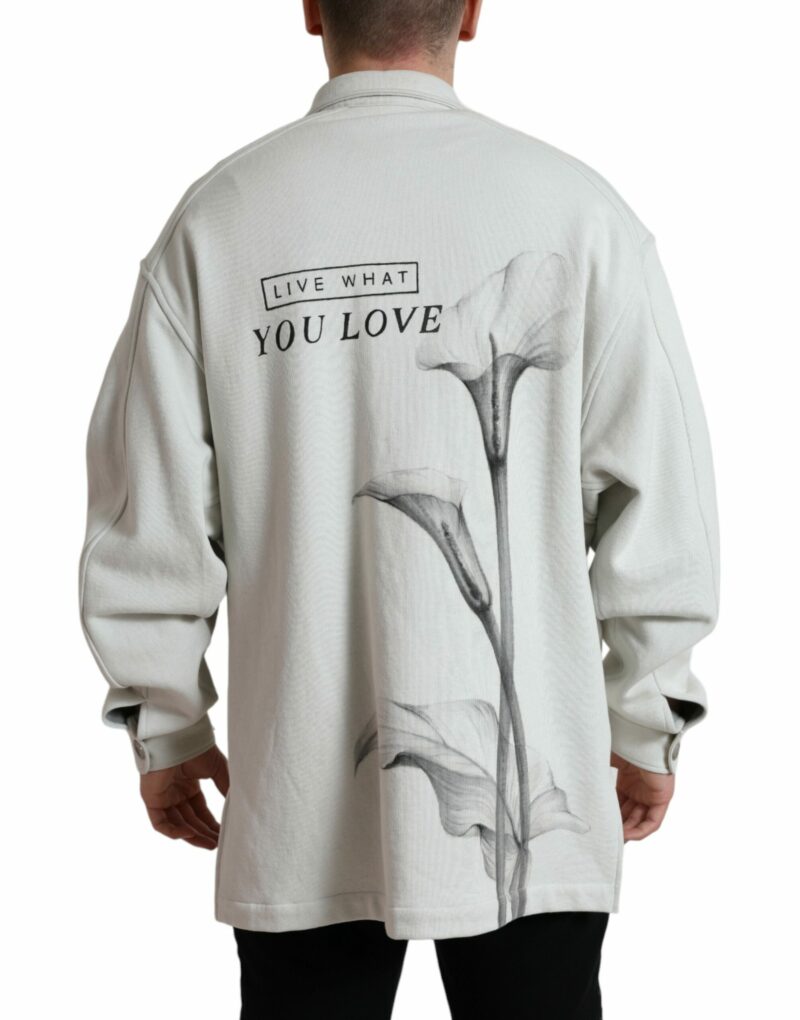 Dolce & Gabbana Elegant Floral Back Cotton Jacket - Image 3