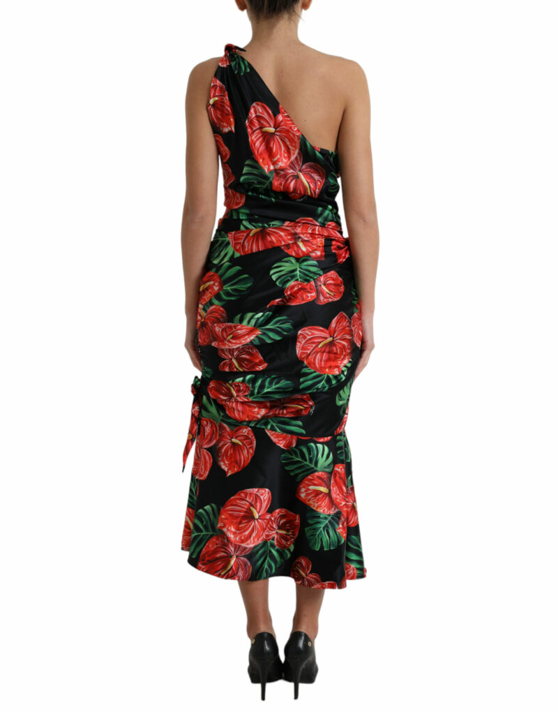 Dolce & Gabbana Tropical Elegance Silk Draped Dress - Image 3