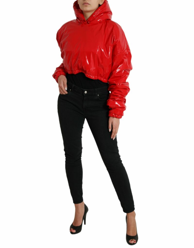 Dolce & Gabbana Chic Shiny Red Cropped Jacket - Image 2