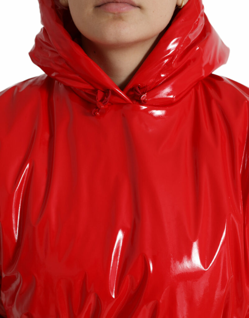 Dolce & Gabbana Chic Shiny Red Cropped Jacket - Image 4