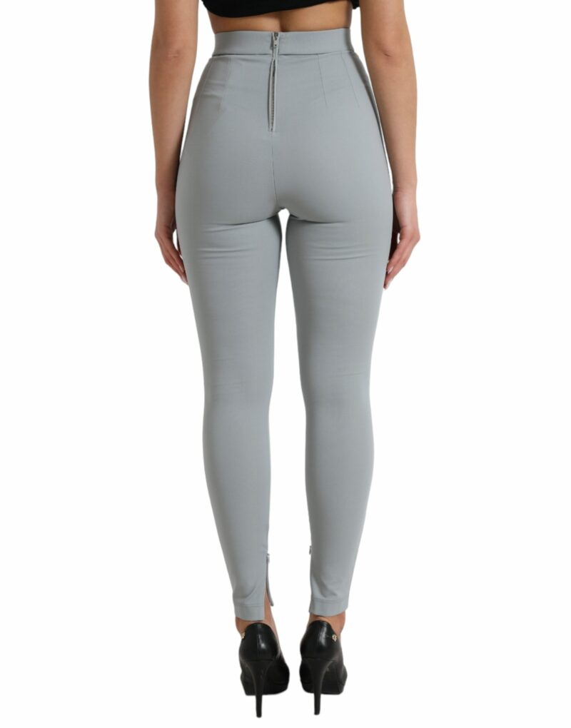 Dolce & Gabbana Elegant High Waist Leggings in Gray - Image 3