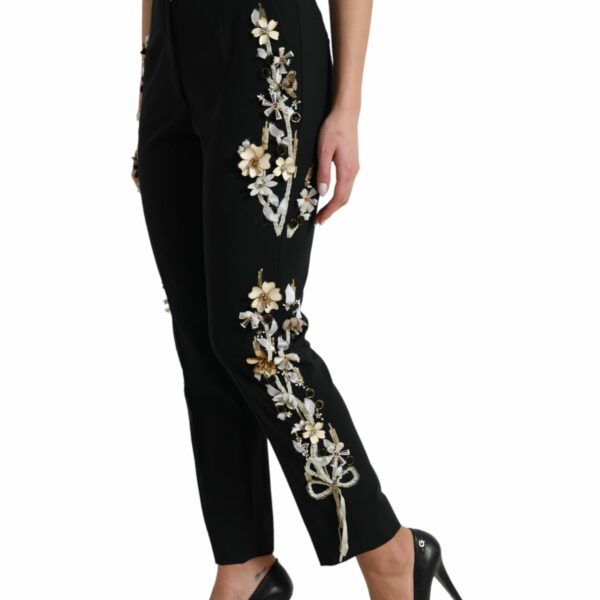Dolce & Gabbana Elegant High Waist Floral Tapered Pants