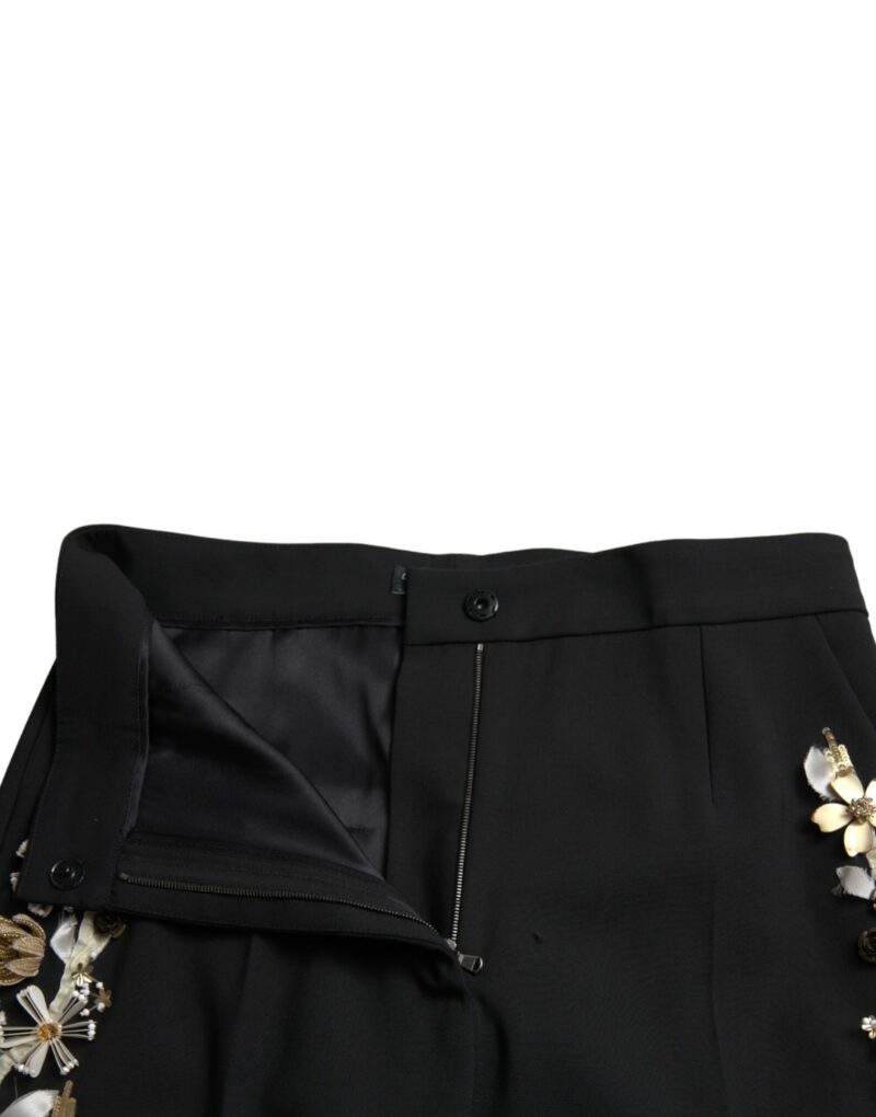 Dolce & Gabbana Elegant High Waist Floral Tapered Pants - Image 5