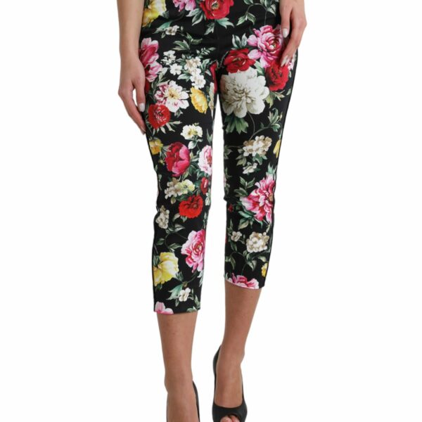 Dolce & Gabbana Elegant Floral Mid Waist Cropped Pants