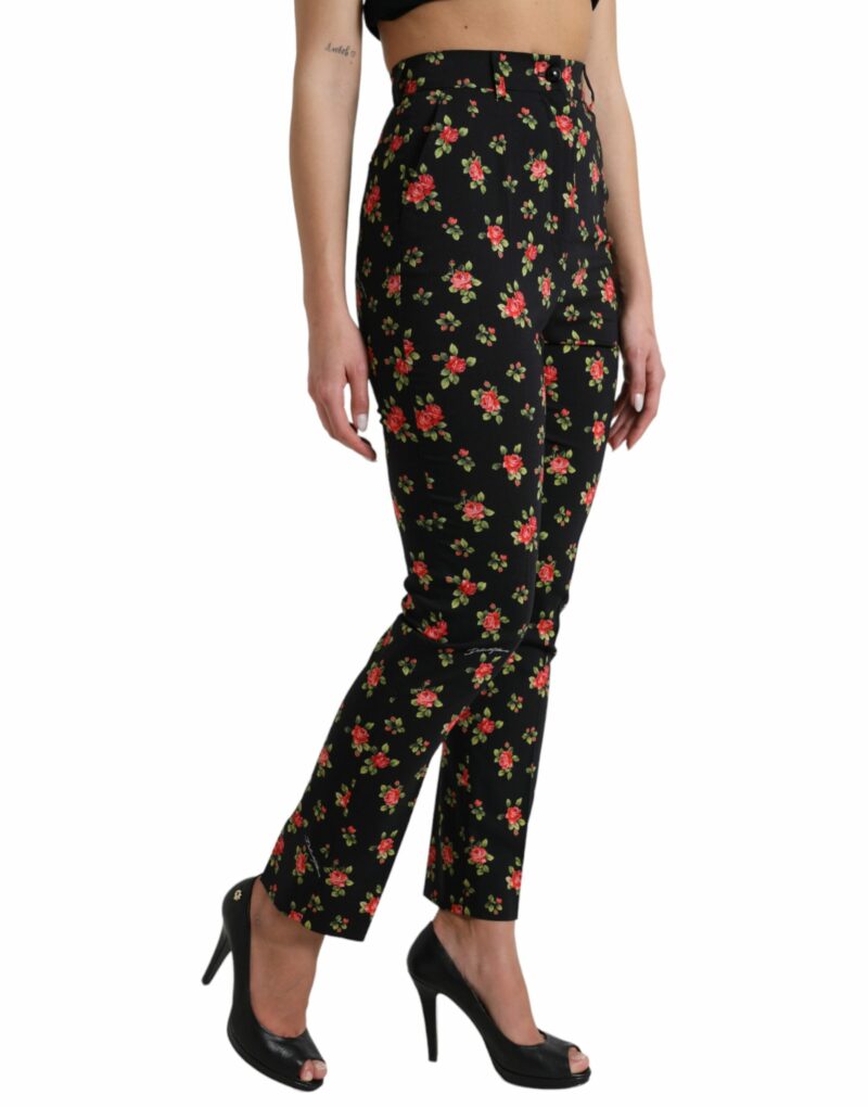 Dolce & Gabbana Elegant High-Waist Floral Tapered Pants - Image 2