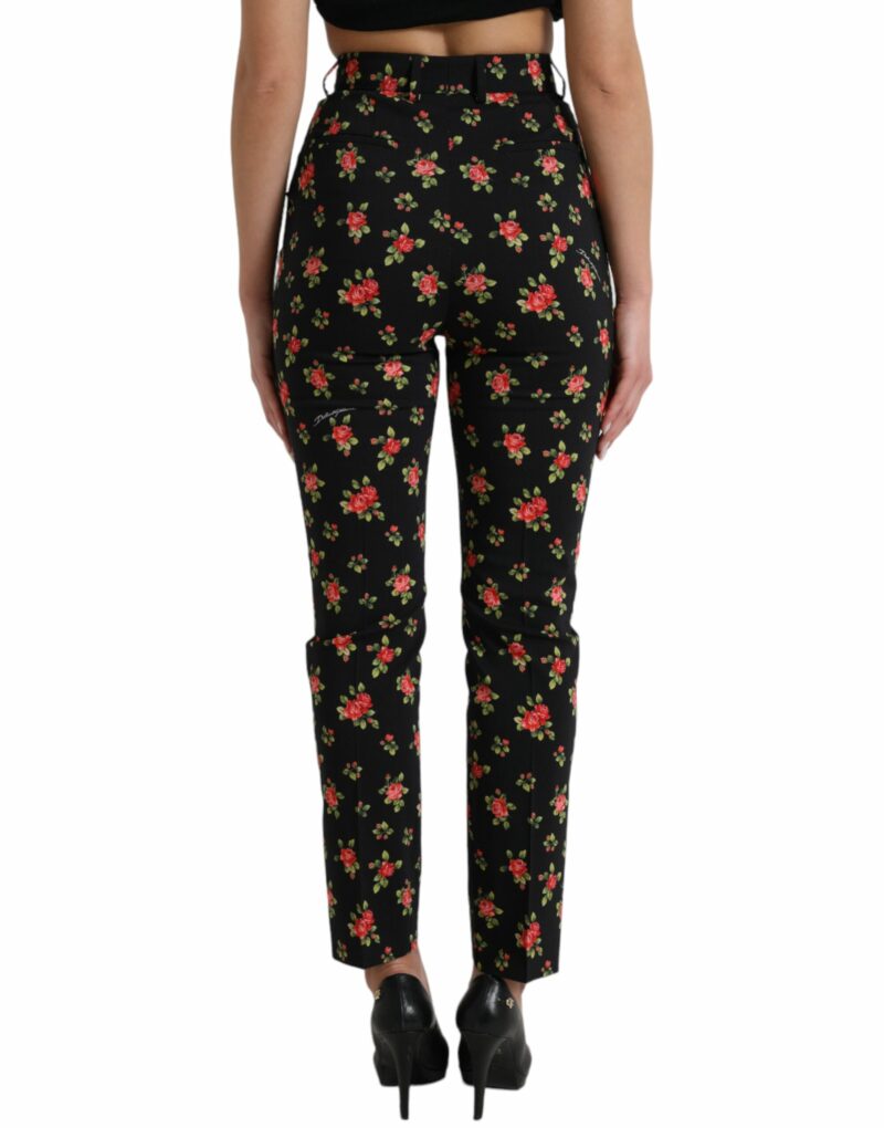 Dolce & Gabbana Elegant High-Waist Floral Tapered Pants - Image 3