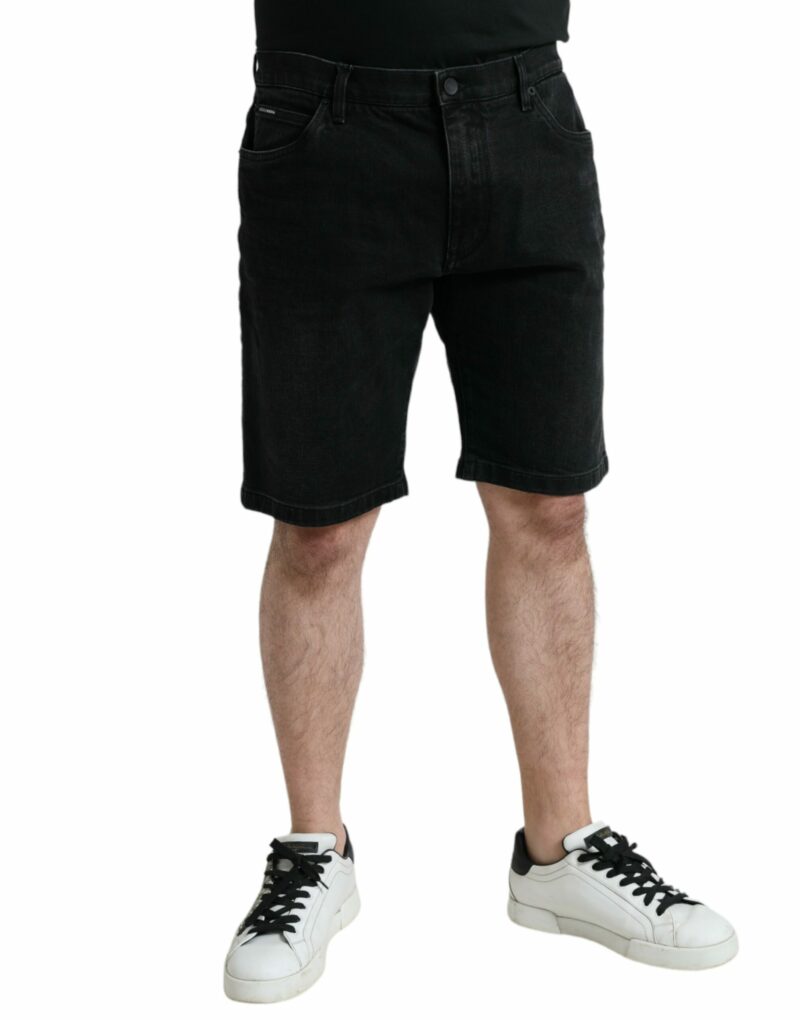 Dolce & Gabbana Chic Black Bermuda Denim Shorts - Image 2