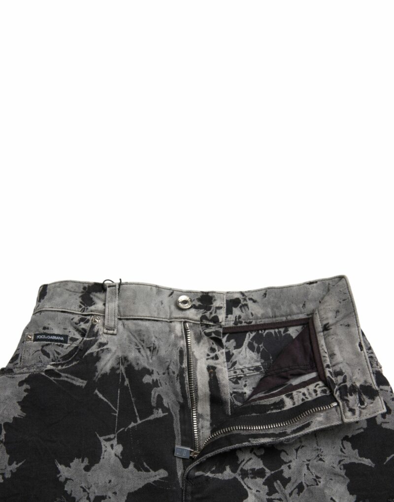 Dolce & Gabbana Chic High Waist Mini Denim Skirt with Lace Trim - Image 5