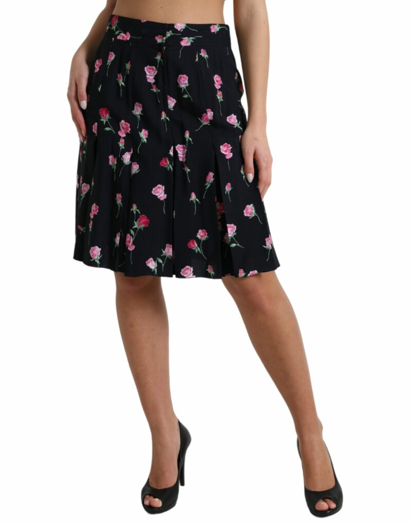 Dolce & Gabbana Elegant Floral A-Line Knee-Length Skirt - Image 2