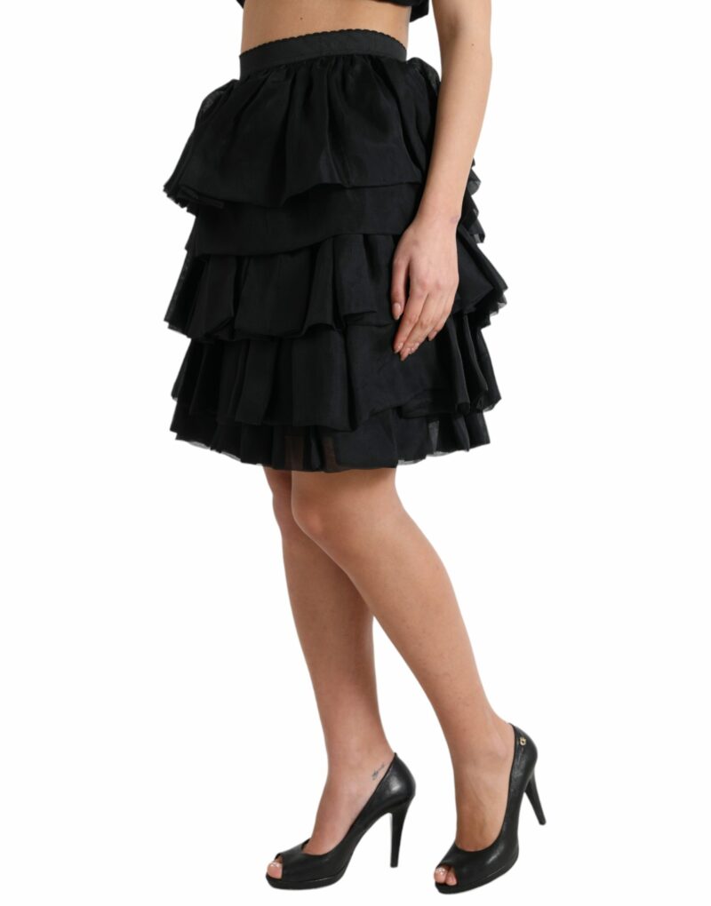 Dolce & Gabbana Elegant Tiered A-Line Mini Skirt - Image 2