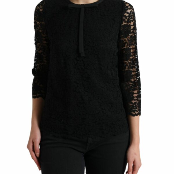 Dolce & Gabbana Elegant Floral Lace Long Sleeve Top
