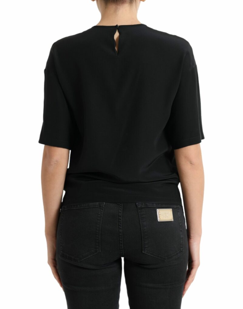 Dolce & Gabbana Elegant Silk Blend Round Neck Blouse - Image 3
