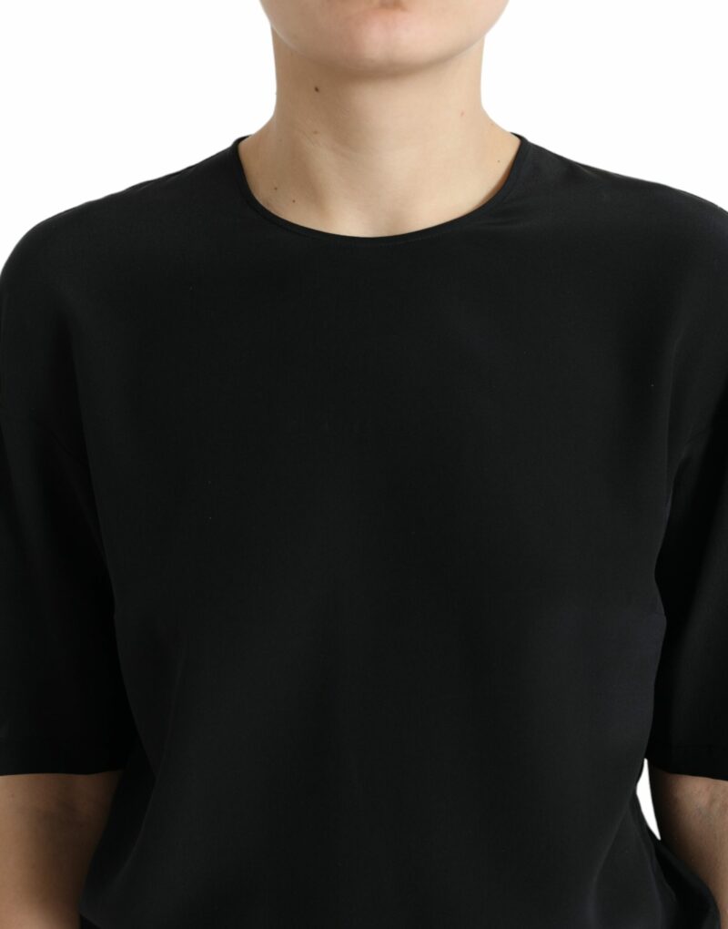 Dolce & Gabbana Elegant Silk Blend Round Neck Blouse - Image 4