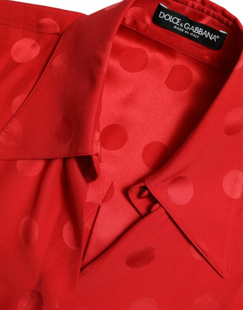 Dolce & Gabbana Elegant Polka Dot Sleeveless Silk Blouse - Image 6