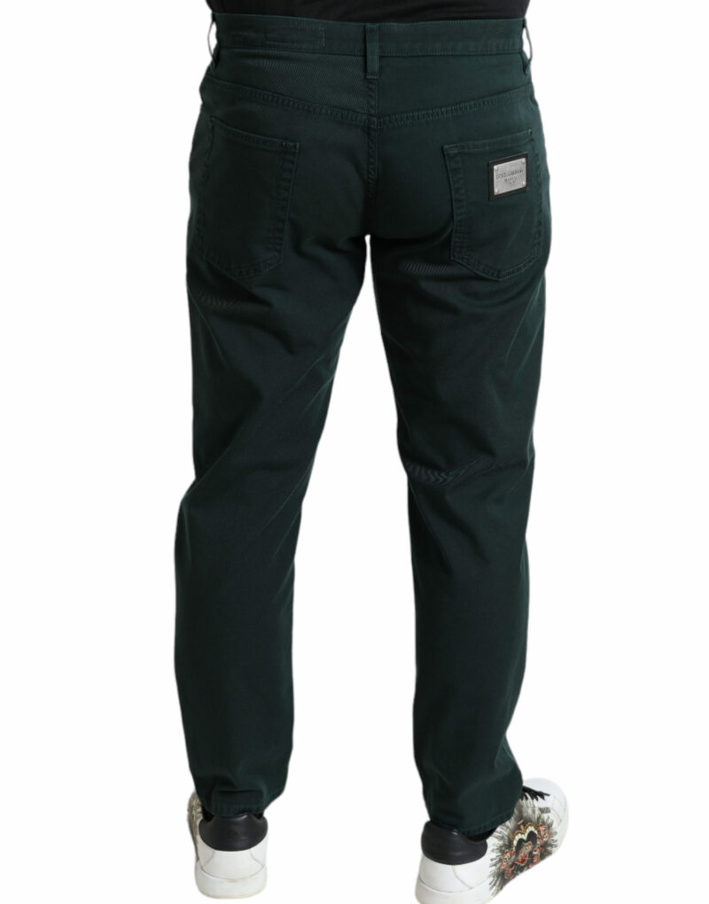 Dolce & Gabbana Elegant Green Skinny Cotton Jeans - Image 2