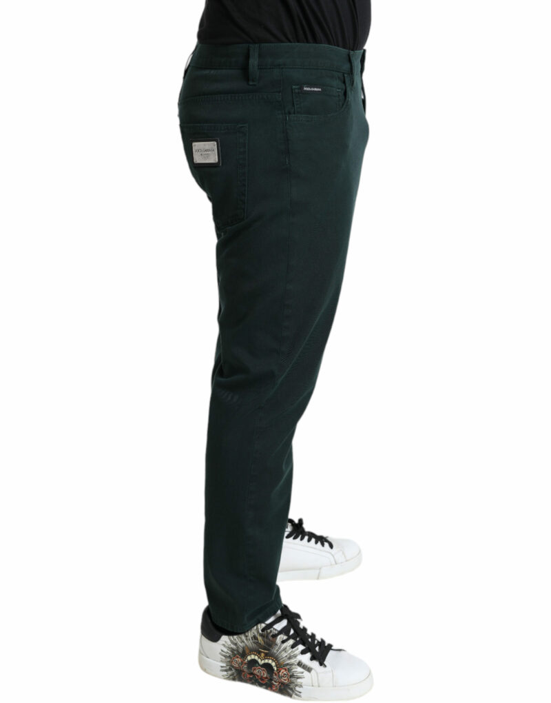 Dolce & Gabbana Elegant Green Skinny Cotton Jeans - Image 3