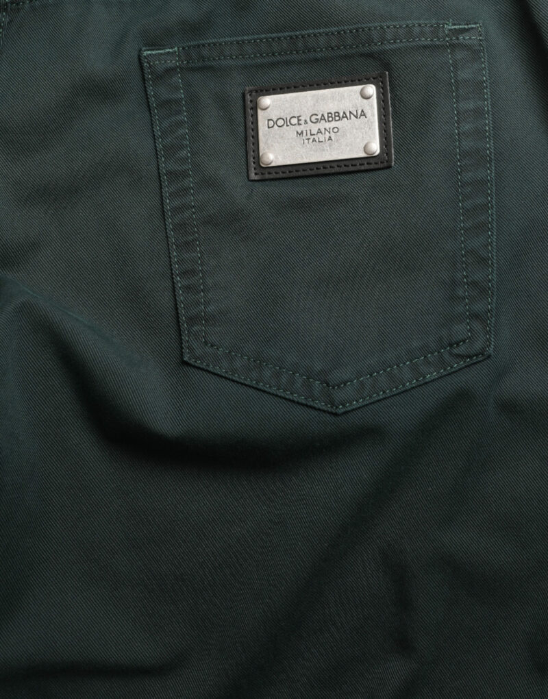 Dolce & Gabbana Elegant Green Skinny Cotton Jeans - Image 4