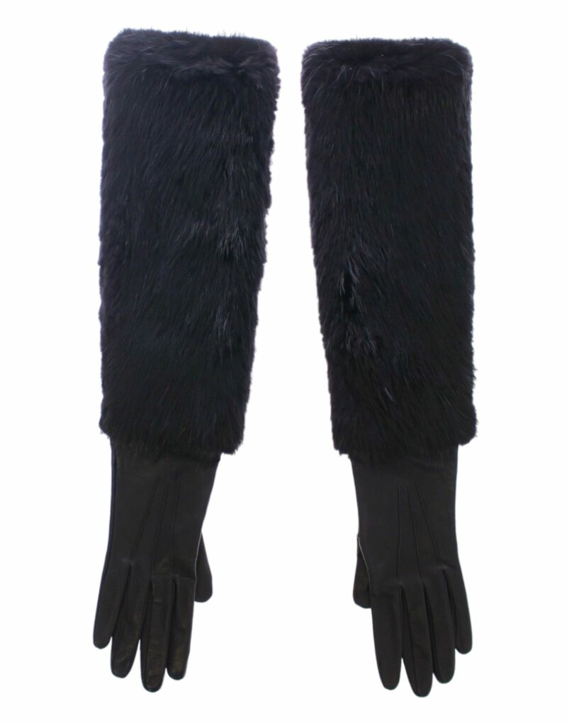 Dolce & Gabbana Elegant Elbow Length Leather Gloves - Image 2
