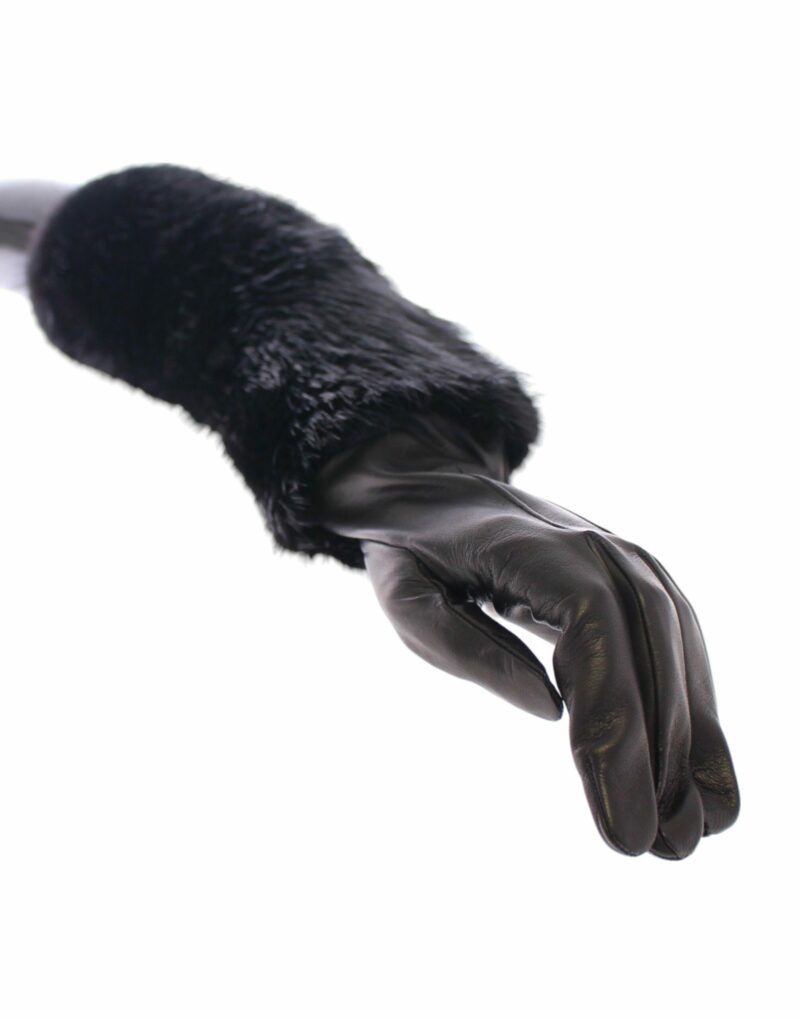 Dolce & Gabbana Elegant Elbow Length Leather Gloves - Image 4