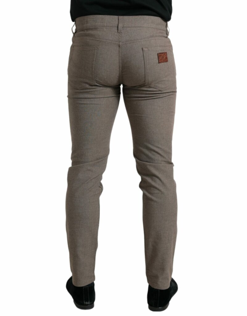Dolce & Gabbana Elegant Brown Cotton Stretch Skinny Pants - Image 3