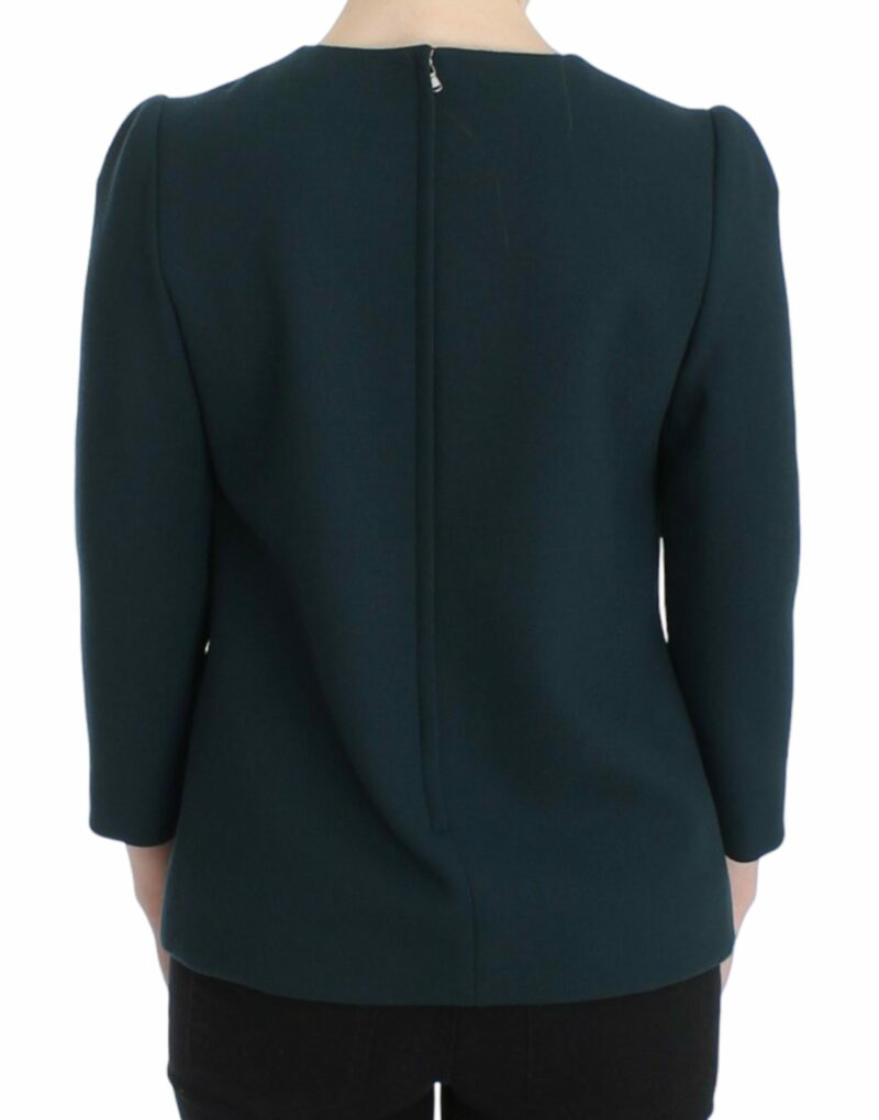 Dolce & Gabbana Enchanted Sicily Green Wool Silk Blend Blouse - Image 3