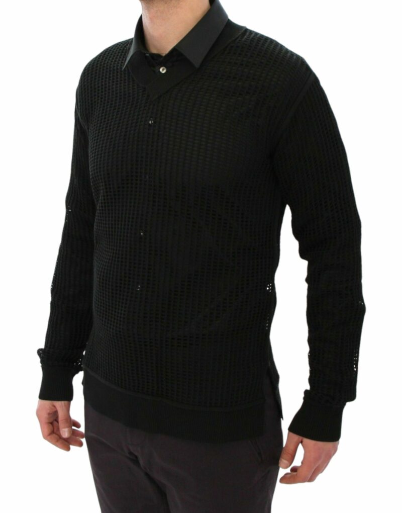 Dolce & Gabbana Elegant V-Neck Dark Green Knitted Sweater - Image 2