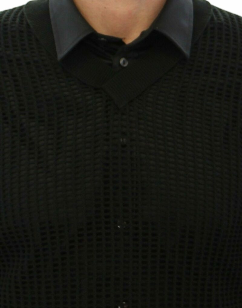 Dolce & Gabbana Elegant V-Neck Dark Green Knitted Sweater - Image 4