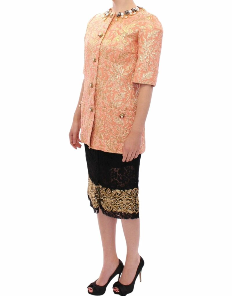 Dolce & Gabbana Exclusive Crystal Brocade Coat Jacket - Image 3