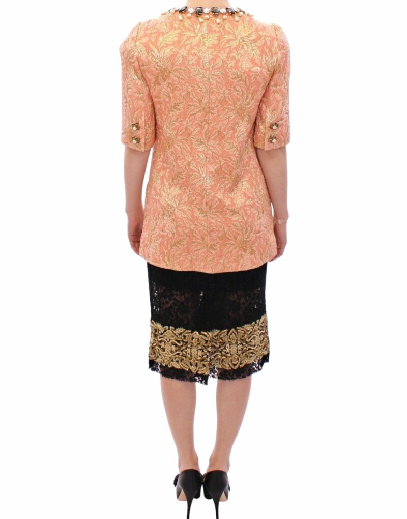 Dolce & Gabbana Exclusive Crystal Brocade Coat Jacket - Image 4