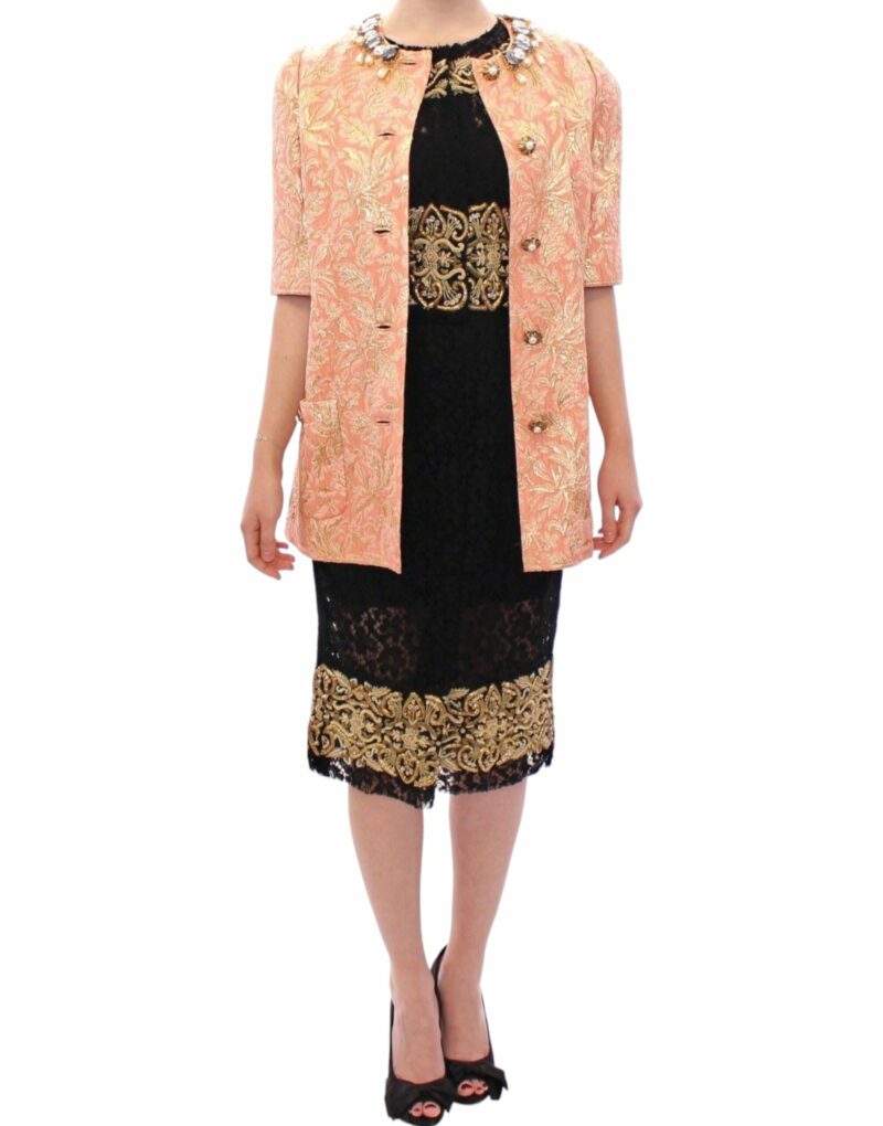 Dolce & Gabbana Exclusive Crystal Brocade Coat Jacket - Image 2