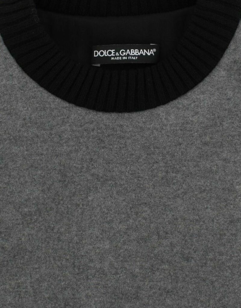 Dolce & Gabbana Elegant Gray Cashmere Blend Lace Sweater - Image 5