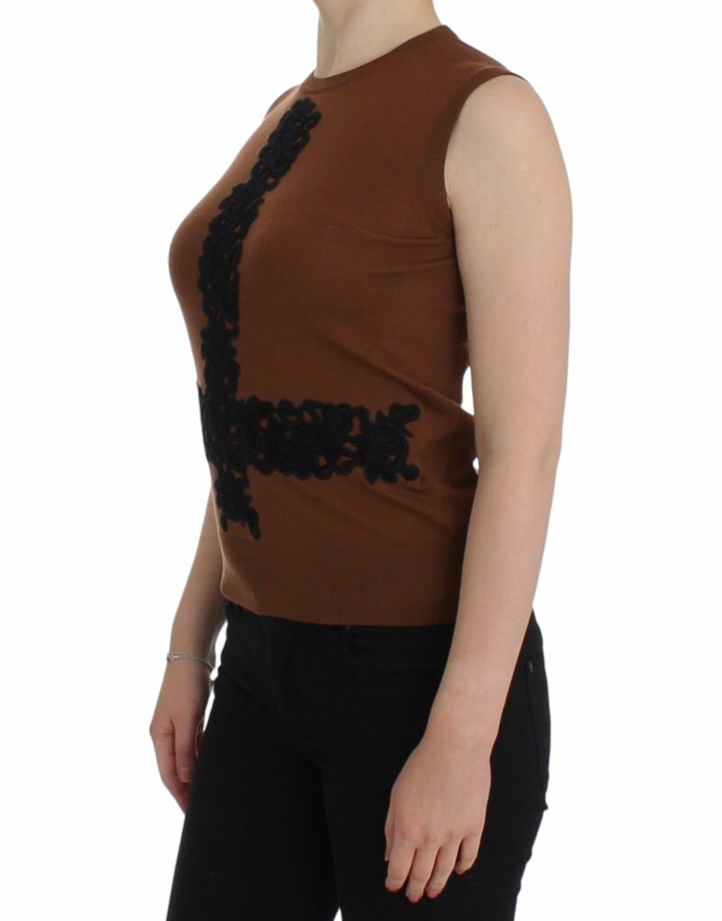 Dolce & Gabbana Timeless Wool and Lace Sleeveless Vest - Image 2