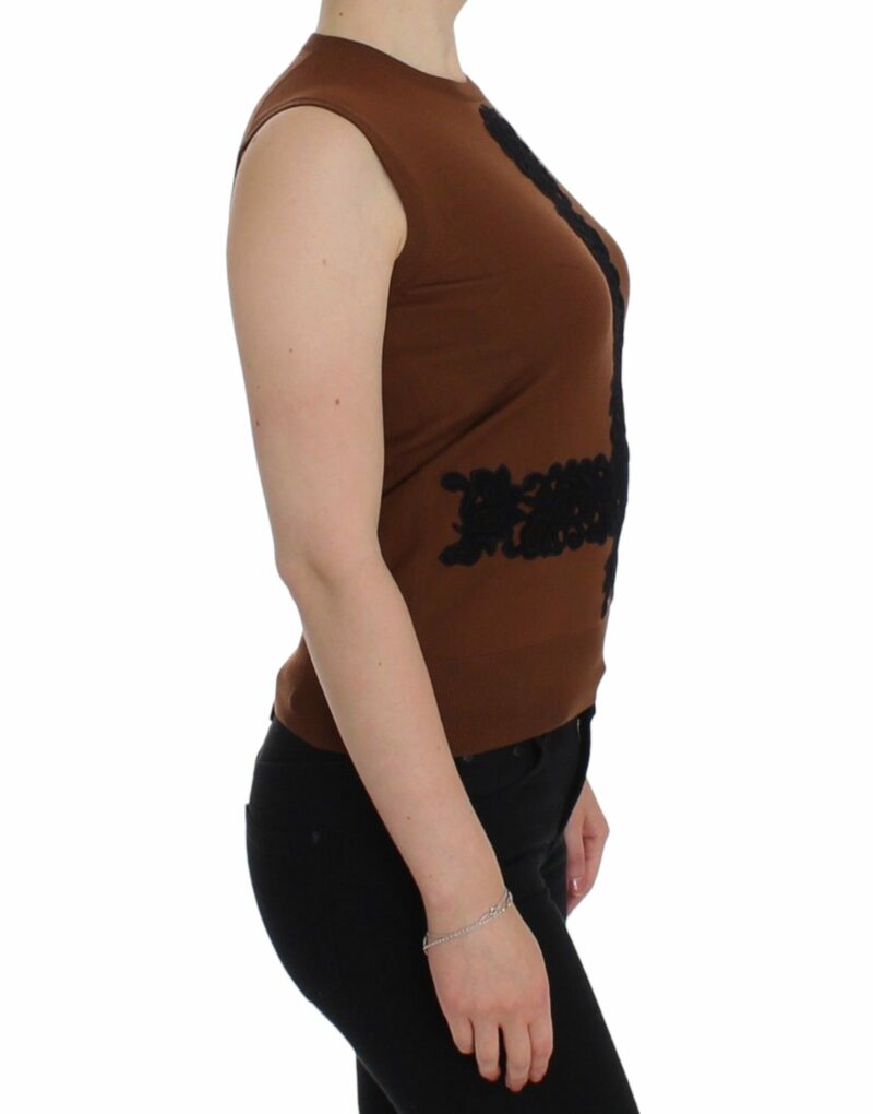 Dolce & Gabbana Timeless Wool and Lace Sleeveless Vest - Image 4