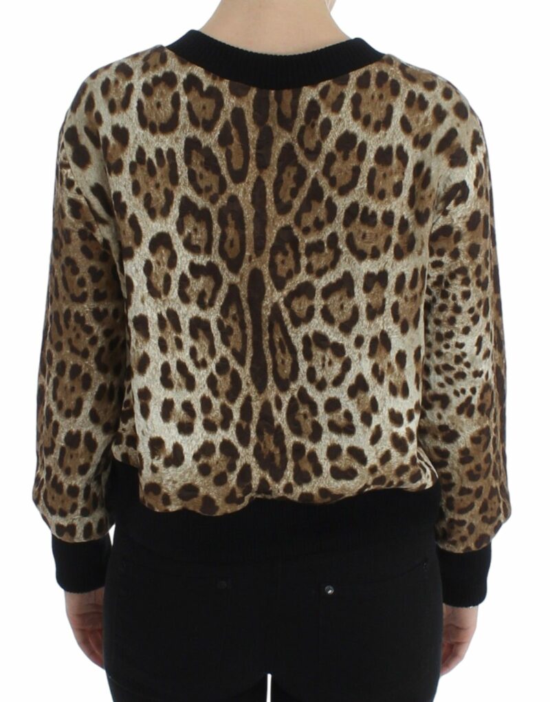 Dolce & Gabbana Elegant Leopard Print Short Sweater Top - Image 3