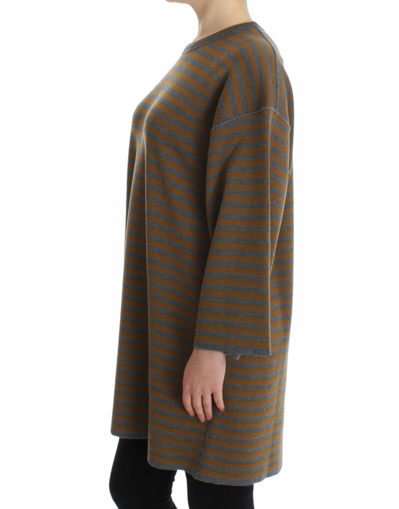 Dolce & Gabbana Yellow & Gray Striped Oversized Sweater - Image 2