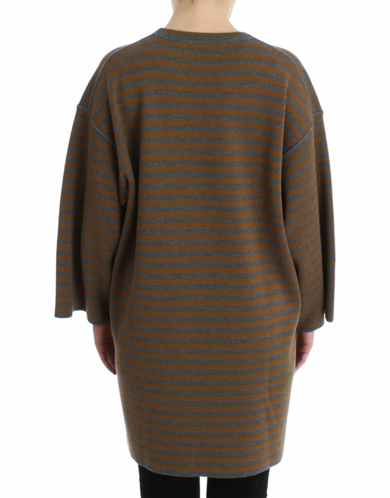 Dolce & Gabbana Yellow & Gray Striped Oversized Sweater - Image 3